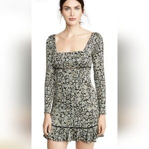 Free People Black Floral Long Sleeve Dress